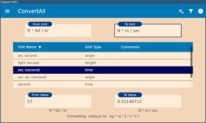 Kg to lbs ConvertAll window in light theme with From Unit and To Unit fields.